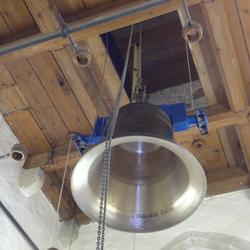 The bell is lifted to the ringing platform